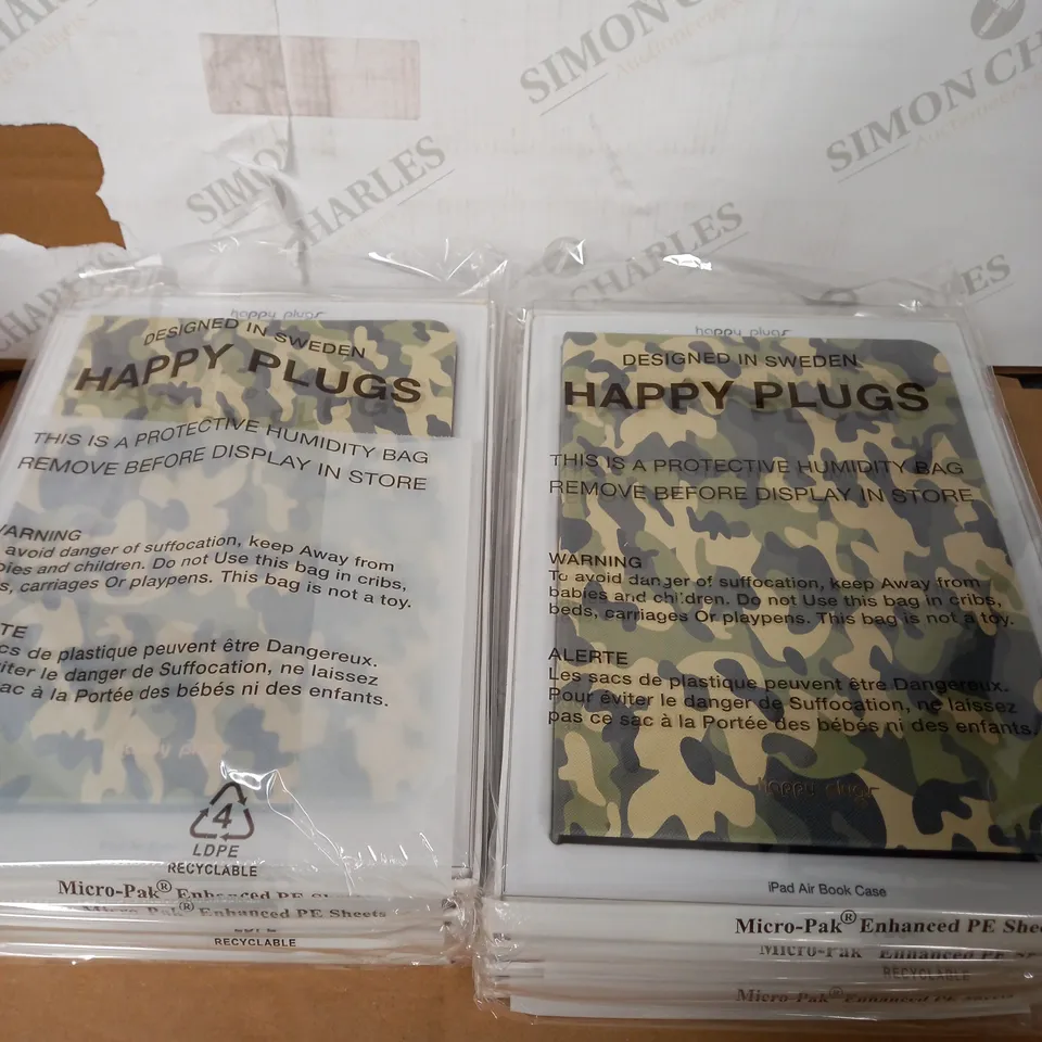 LOT OF 10 HAPPY PLUGS IPAD AIR BOOK CASES - CAMO