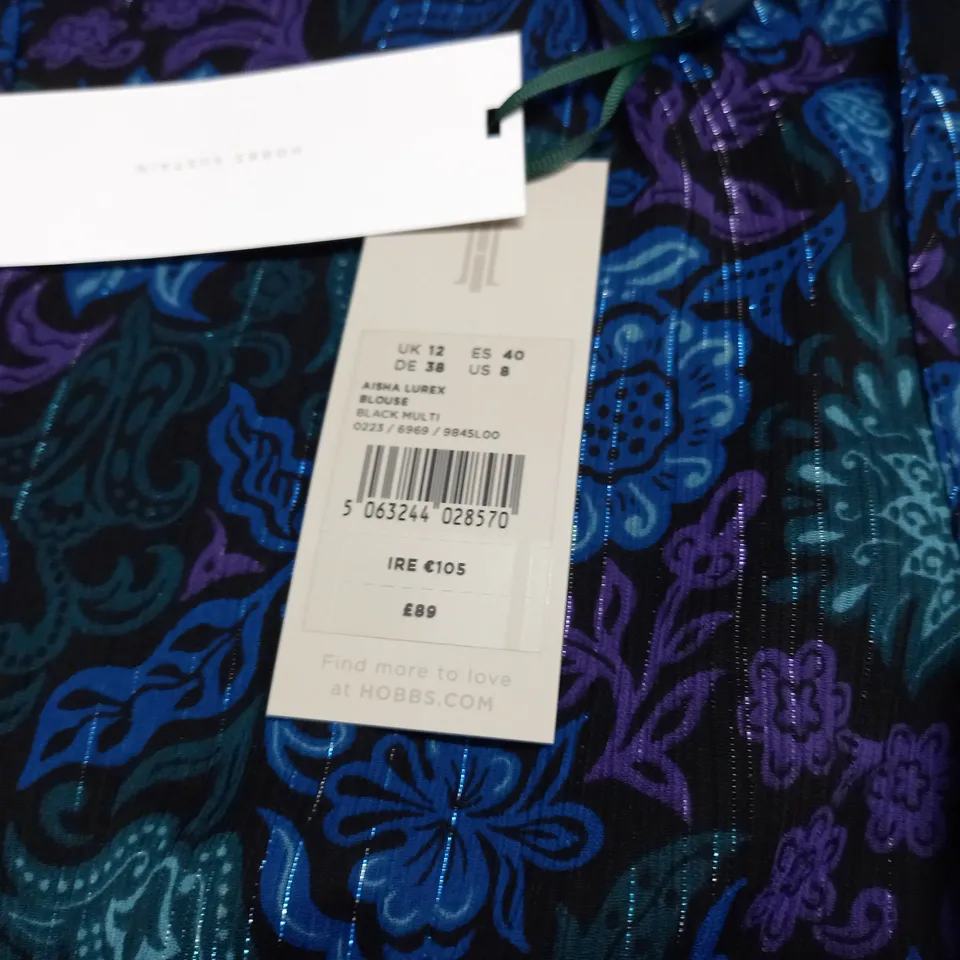 HOBBS AISHA LUREX BLOUSE - UK 12