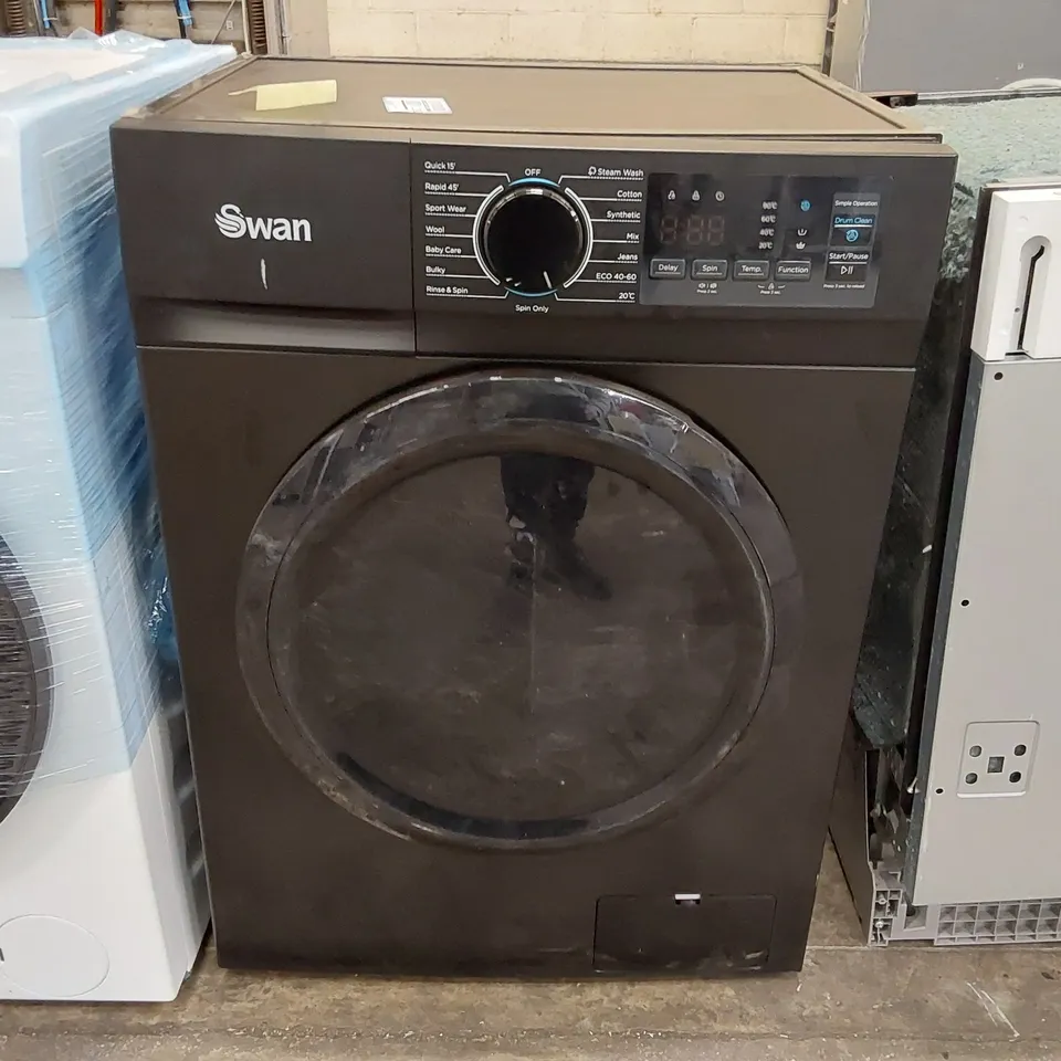 SWAN 8KG 1400 SPIN FREESTANDING WASHING MACHINE - BLACK