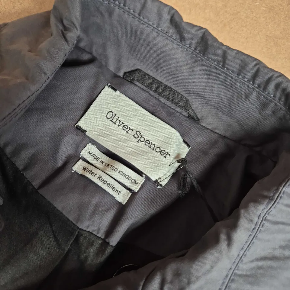 OLIVER SPENCER ALBERS BIG COAT IN CHARCOAL - SIZE 40