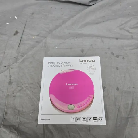 LENCO PORTABLE CD PLAYER WITH CHARGE FUNCTION – PINK (CD-011PK), BOXED