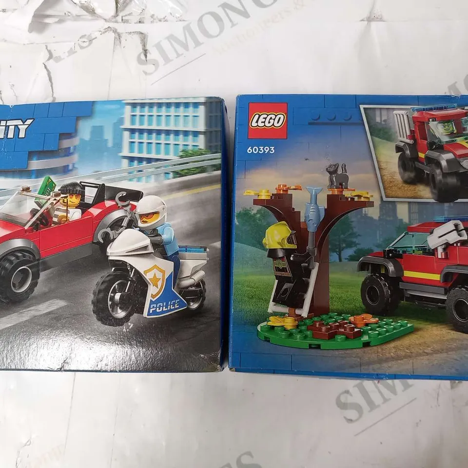 SIX ASSORTED LEGO CITY PRODUCTS TO INCLUDE; 60393 AND 60392