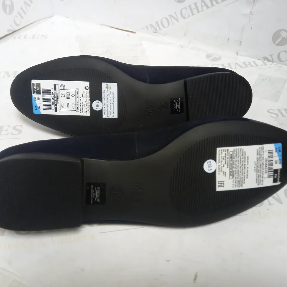 M&S COLLECTON FLATS WITH BOW DETAIL NAVY UK 5.5