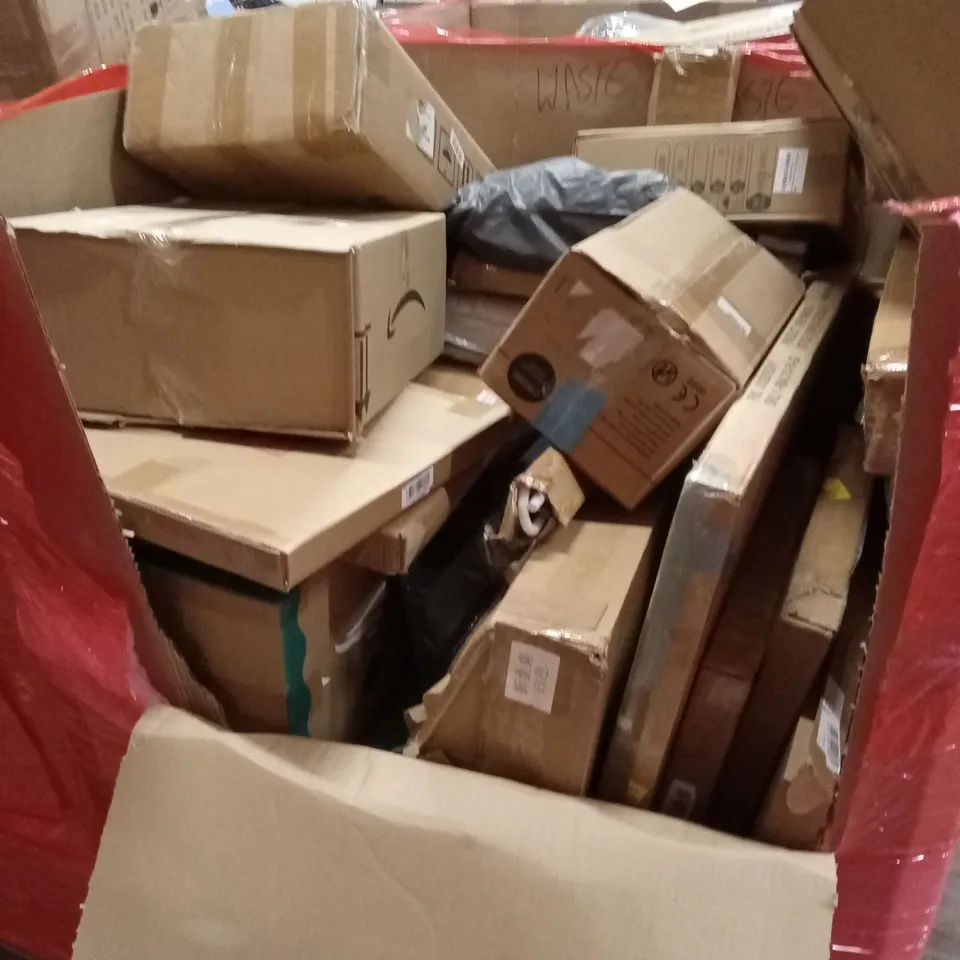 PALLET OF ASSORTED HOUSEHOLD GOODS AND PRODUCTS TO INCLUDE; KIDS TOY, TOILET SEAT, TRICYCLE ETC