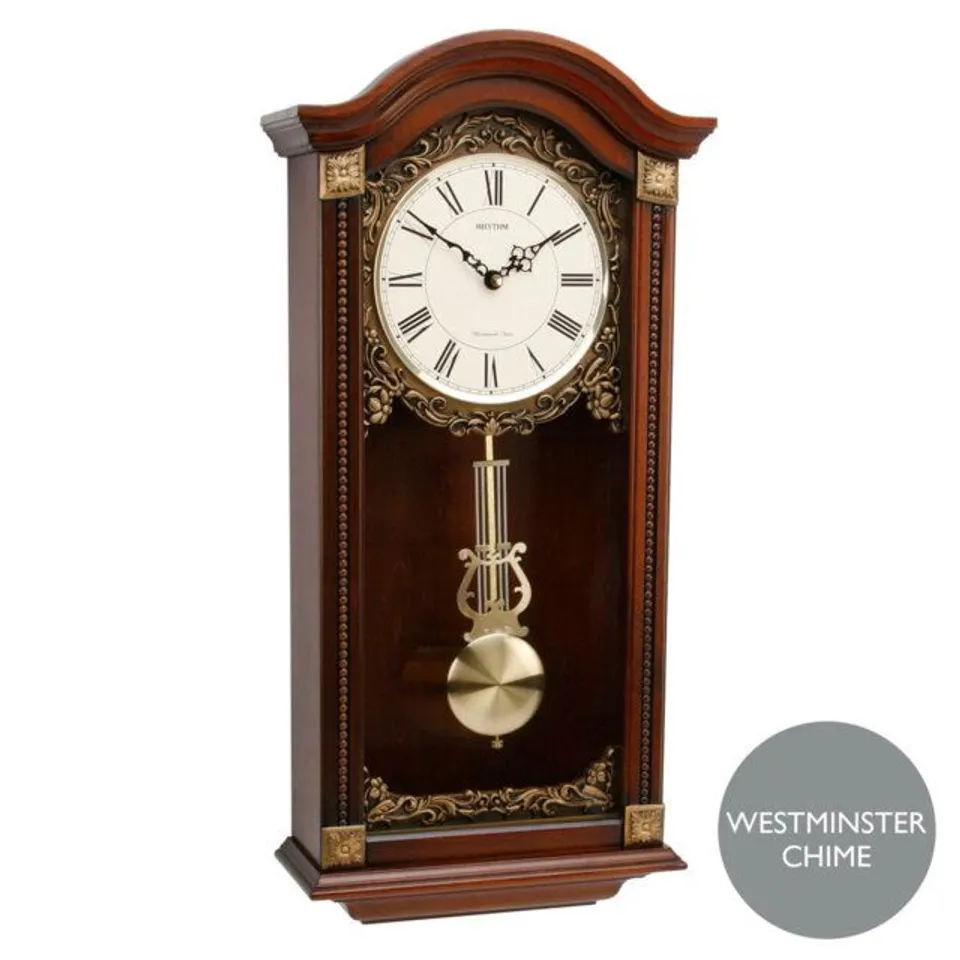 BOXED ELLWYN SOLID + MANUFACTERED  WOOD WALL CLOCK 