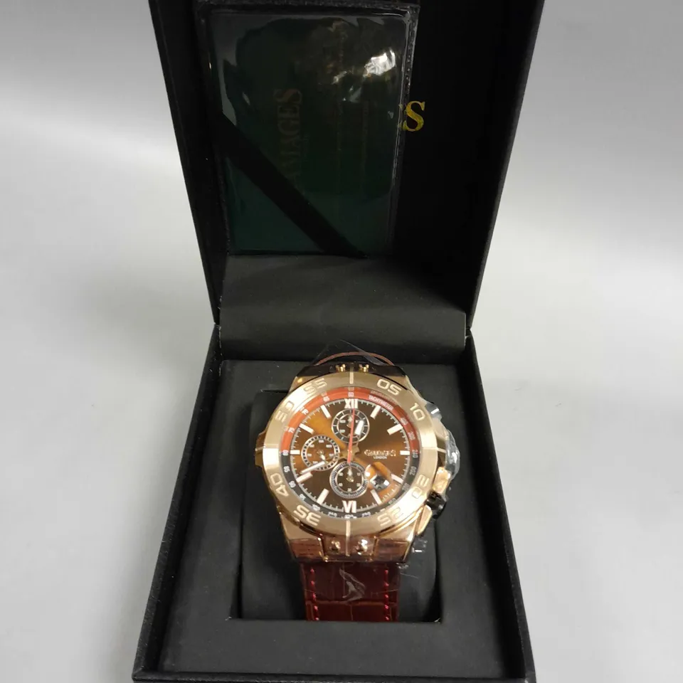 BOXED GAMAGES TURBULENCE ROSE BROWN WATCH