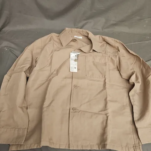UNIQLO BUTTON SHIRT IN BEIGE - LARGE