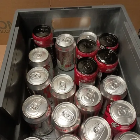 APPROXIMATELY 16 ASSORTED DRINK ITEMS INCLUDING ABE ENERGY DRINK AND DR PEPPER ZERO 