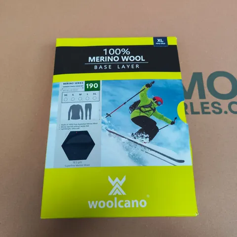 WOOLCANO 100% MERINO WOOL BASE LAYER SET – WOMEN'S, NAVY BLUE, SIZE XL
