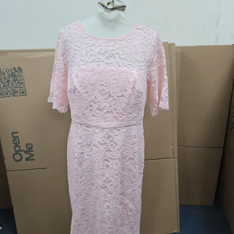 KALEIDOSCOPE LACE DRESS AND BOLERO JACKET SET IN BLUSH PINK SIZE 12
