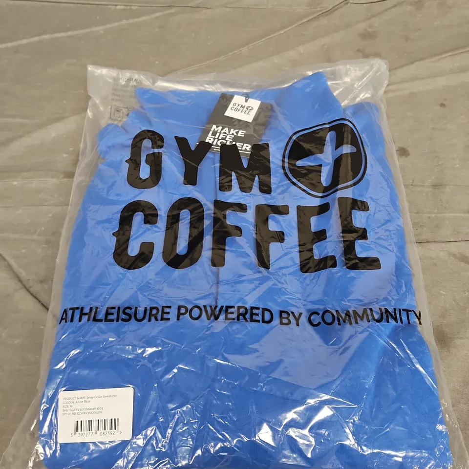 BAGGED GYM+COFFEE SNAP COLLAR SWEATSHIRT - SIZE M