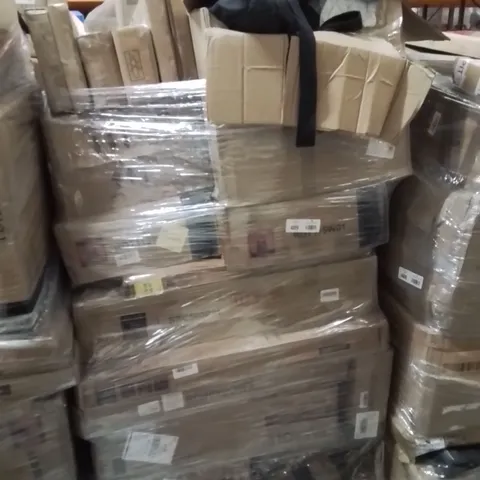 PALLET OF ASSORTED HOUSEHOLD GOODS AND PRODUCTS TO INCLUDE;STANDING DESK,FLOATING SHELVES,COAT