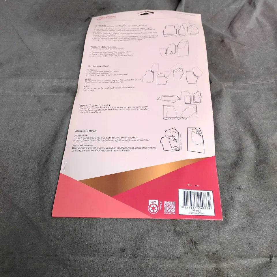 SEWEASY CURVE RULER – ESSENTIAL FOR KNITTING PATTERN DRAFTING (METRIC & IMPERIAL)