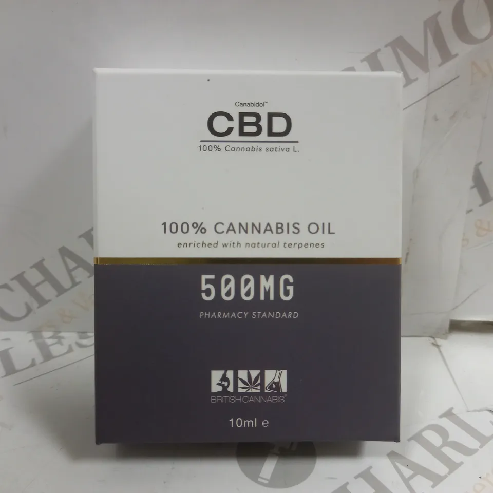 BOX OF 6 X 10ML CANABIDOL CBD 100% CANNABIS OIL 500MG DROPS 