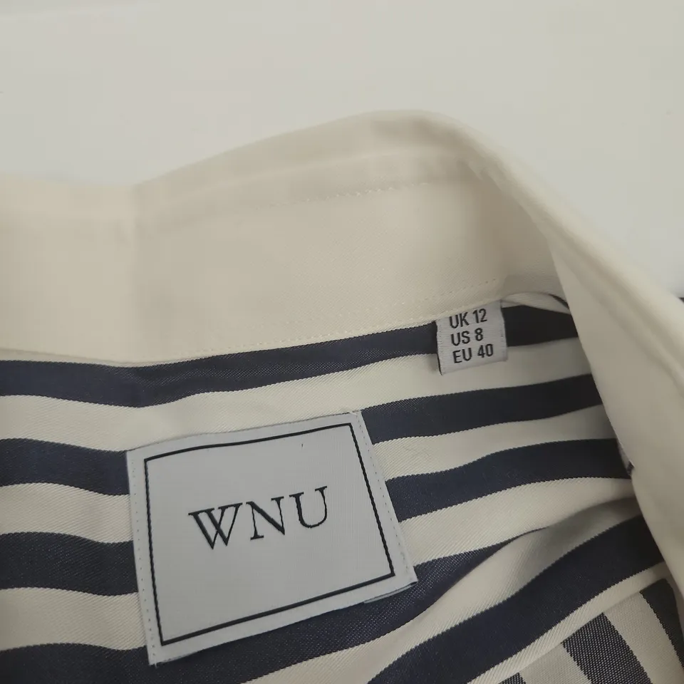 WNU STRIPED SHIRT – NAVY & WHITE, WOMEN'S UK 12 (US 8, EU 40)