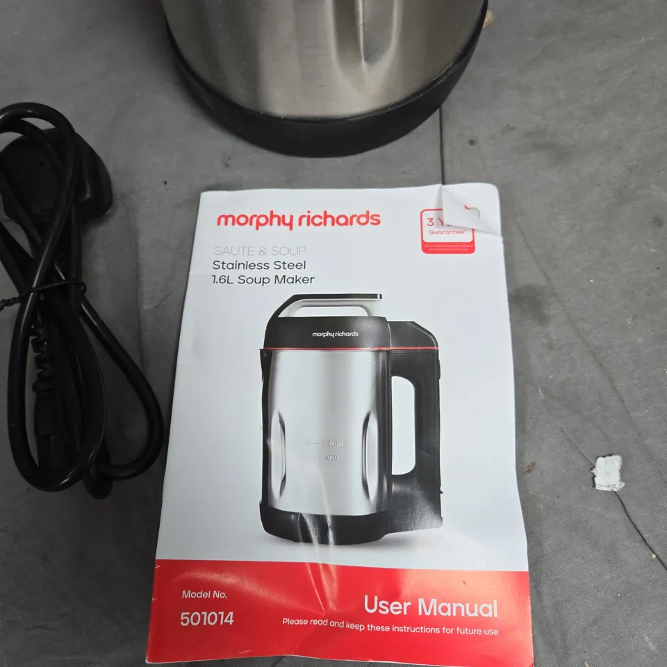 MORPHY RICHARDS SOUP MAKER – STAINLESS STEEL, MODEL 501014