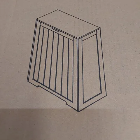 BOXED GREY LARGE WOODEN SHAKER STYLE LAUNDRY TOYS CLOTHES BIN - LW21327-G