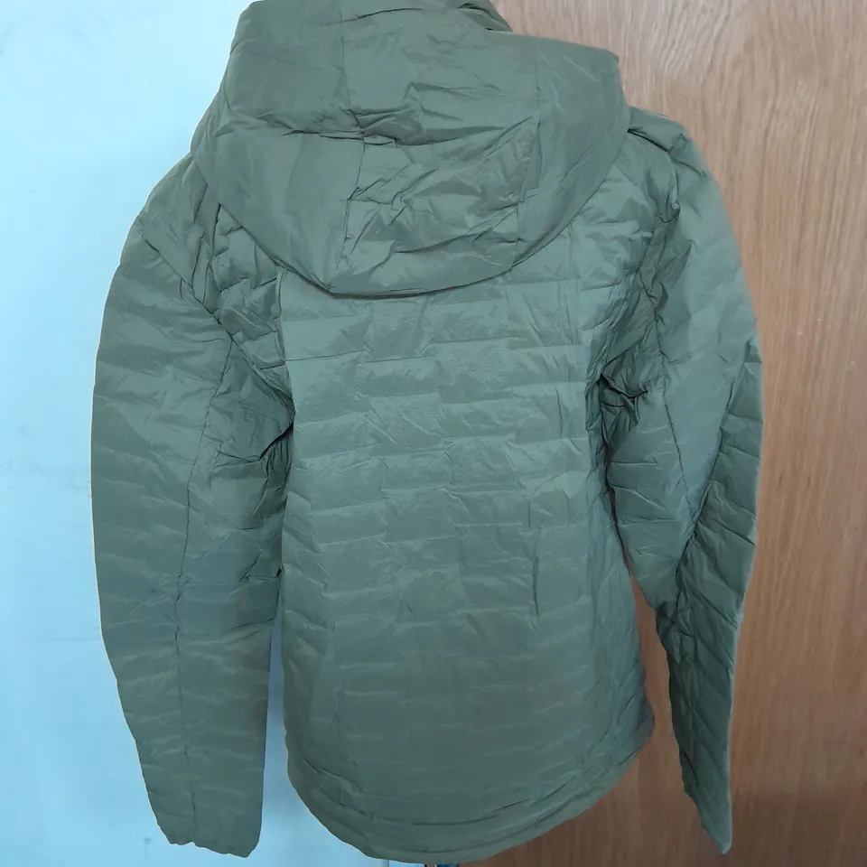 REVOLUTION RACE FLEX DOWN JACKET IN BURNT OLIVE SIZE M
