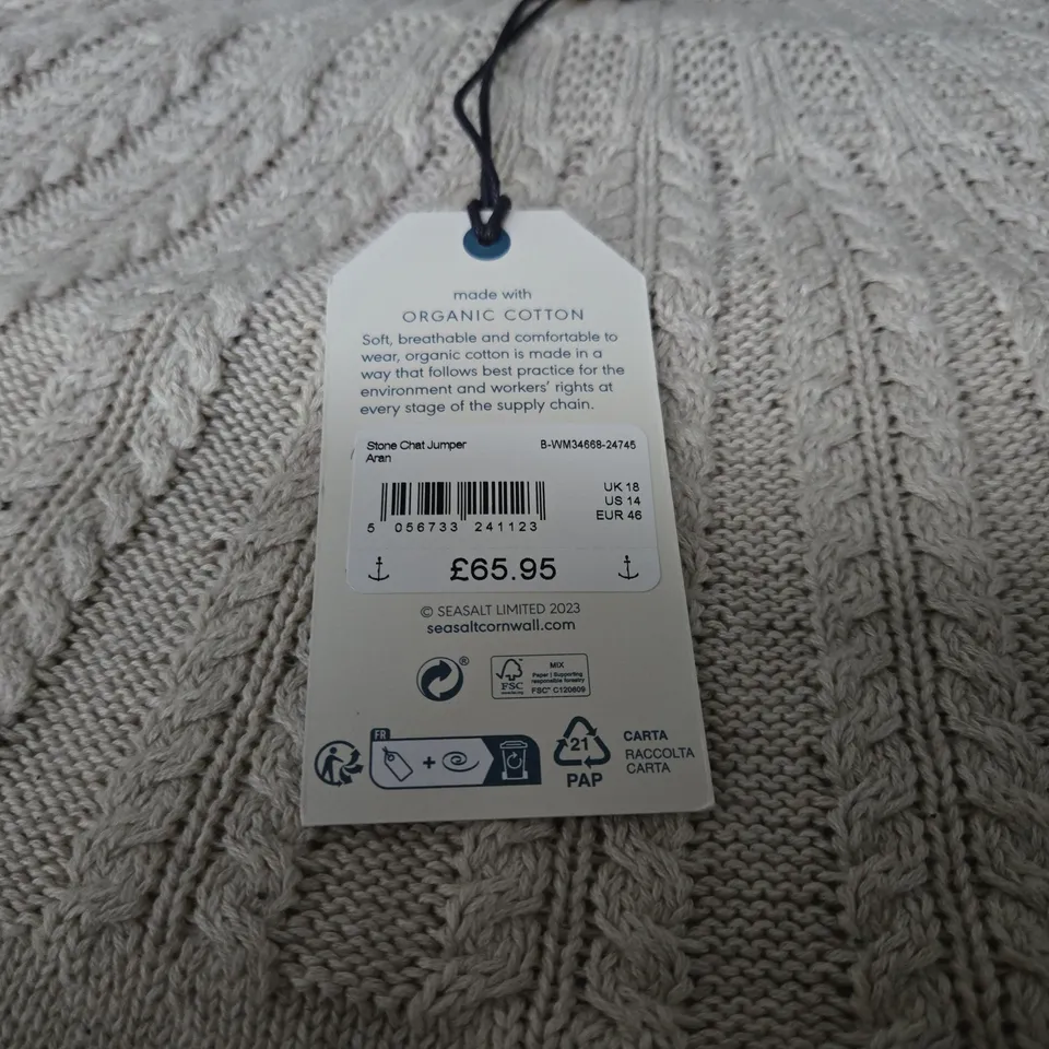 SEASALT CORNWALL STONE CHAT JUMPER SIZE 16