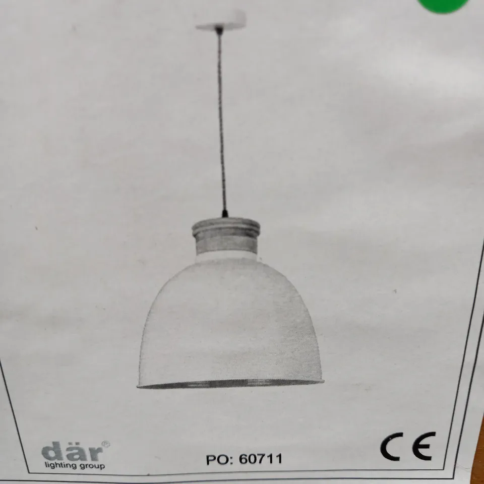 DAR APHRA 1 LIGHT CREAM/WOOD PENDANT FITTING