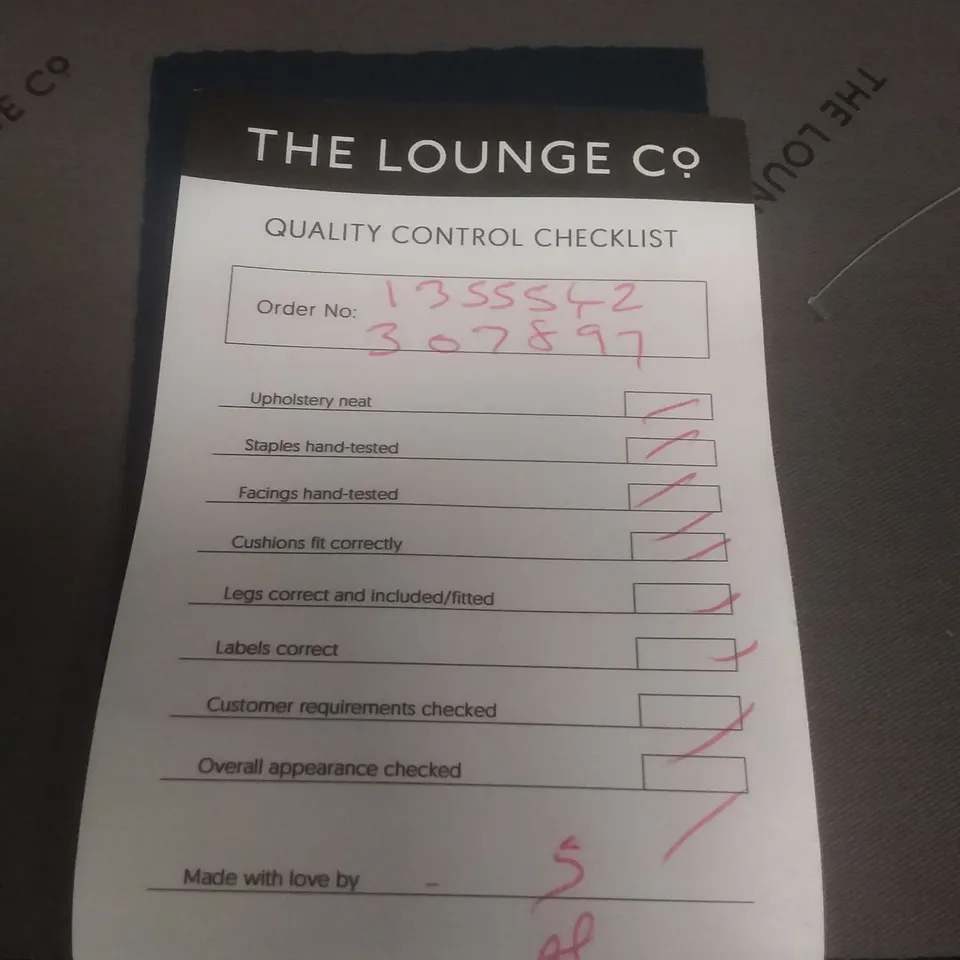 QUALITY BRITISH DESIGNER LOUNGE CO. 2 SEATER DARK BLUE PLUSH FABRIC 