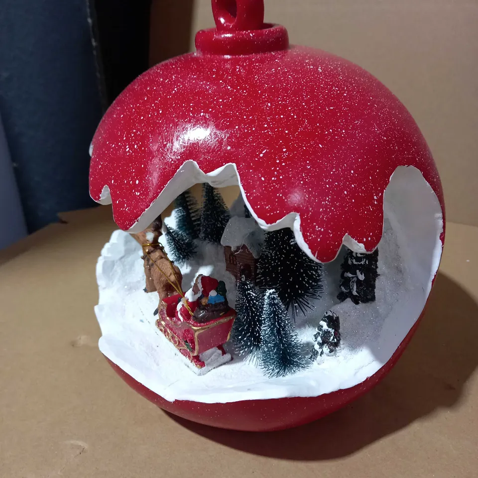 SANTAS EXPRESS PRE-LIT SPHERE WITH CHRISTMAS CHARACTER SCENE