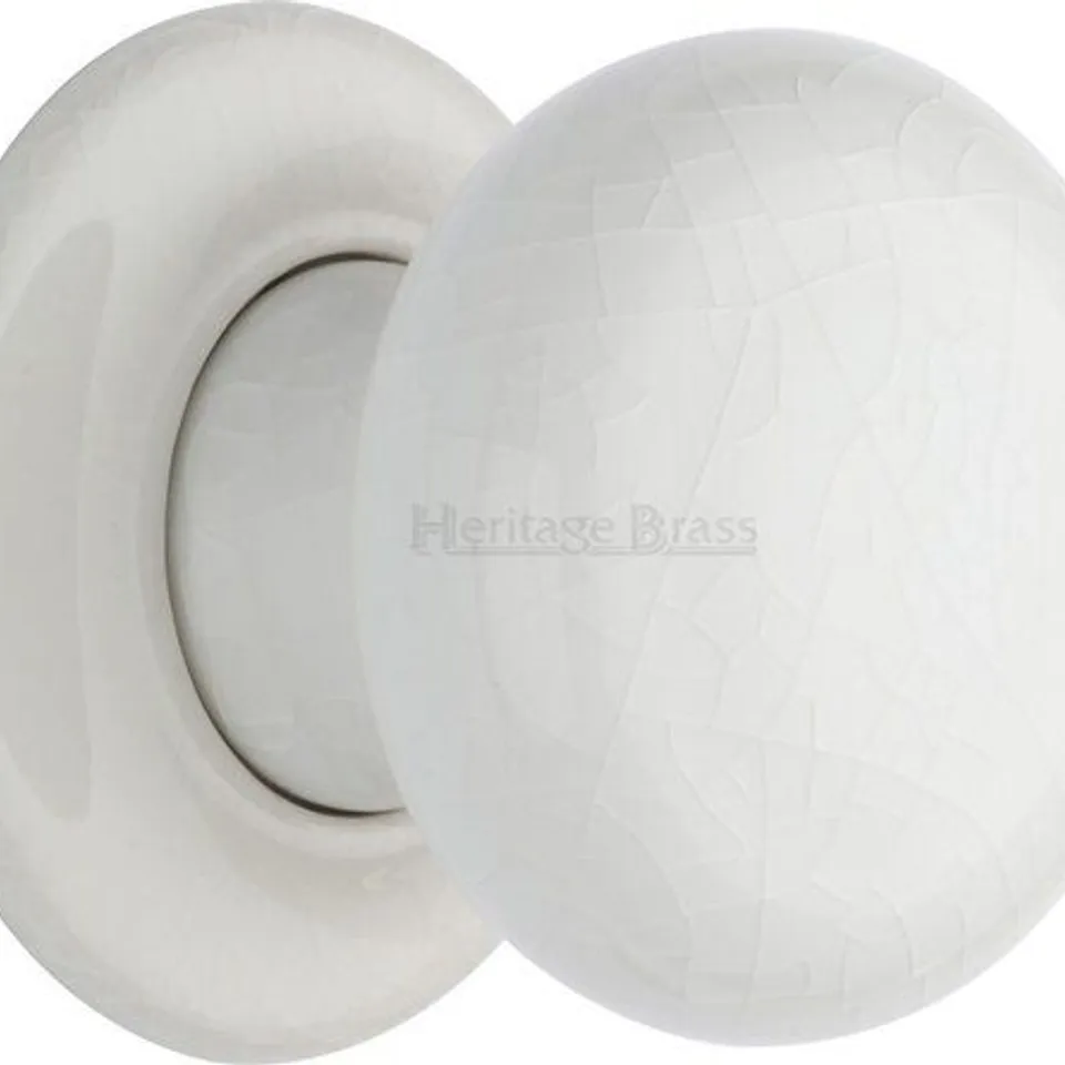 BOXED PASSAGE DOOR KNOB - WHITE/WHITE FINISH 