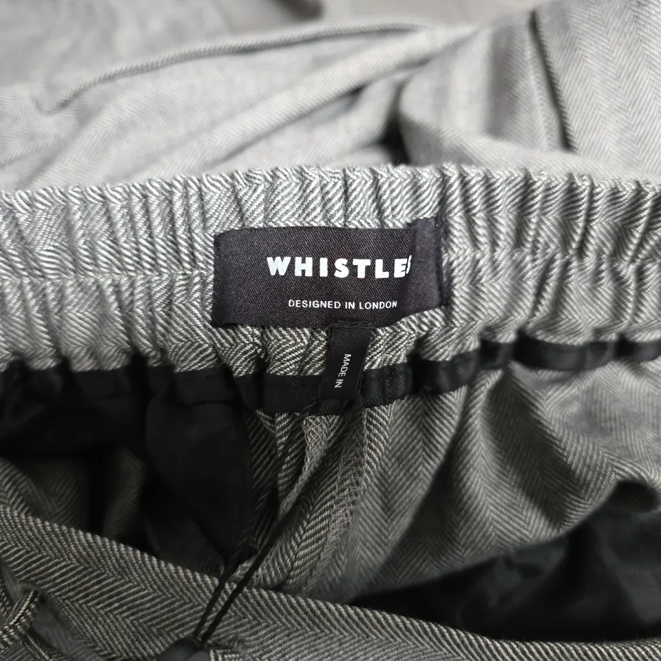 WHISTLES HERRINGBONE WIDE LEG TROUSERS - UK 16