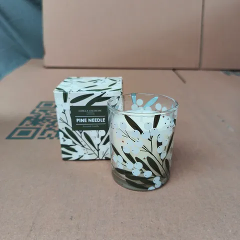 GISELA GRAHAM PINE NEEDLE SCENTED CANDLE IN DECORATIVE GLASS – BOX OF 24