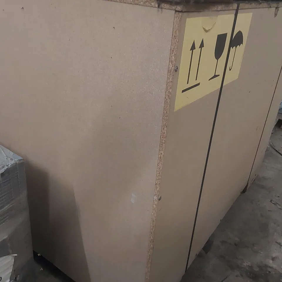 PALLET CONTAINING COMMERCIAL DISPLAY UNIT PARTS