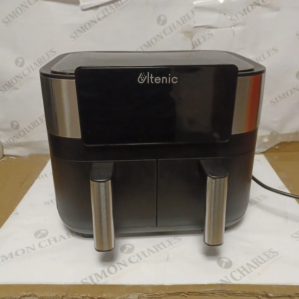 ULTENIC K20 DUAL AIR FRYER WITH TWIN BASKETS, 7.6L, BLACK & BRUSHED METAL LOOK
