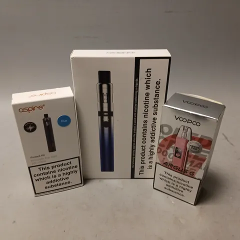 APPROXIMATELY 20 VAPES & E-CIGARETTES TO INCLUDE VOOPOO ARGUS G, INNOKIN ENDURA T18II, ASPIRE POCKEX KIT, ETC