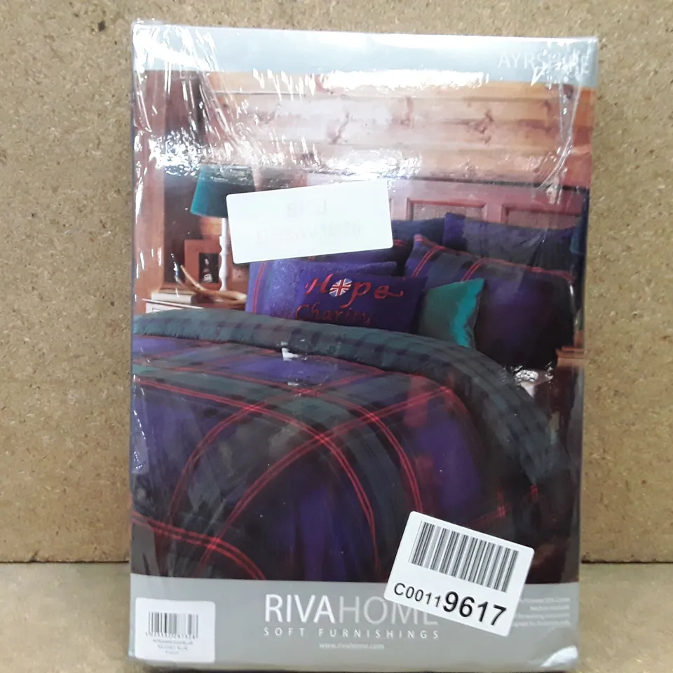 BRAND NEW RIVAHOME KINGSIZE DUVET COVER SET - BLUE