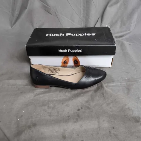 HUSH PUPPIES WOMEN'S BLACK LEATHER FLATS UK SIZE 3 