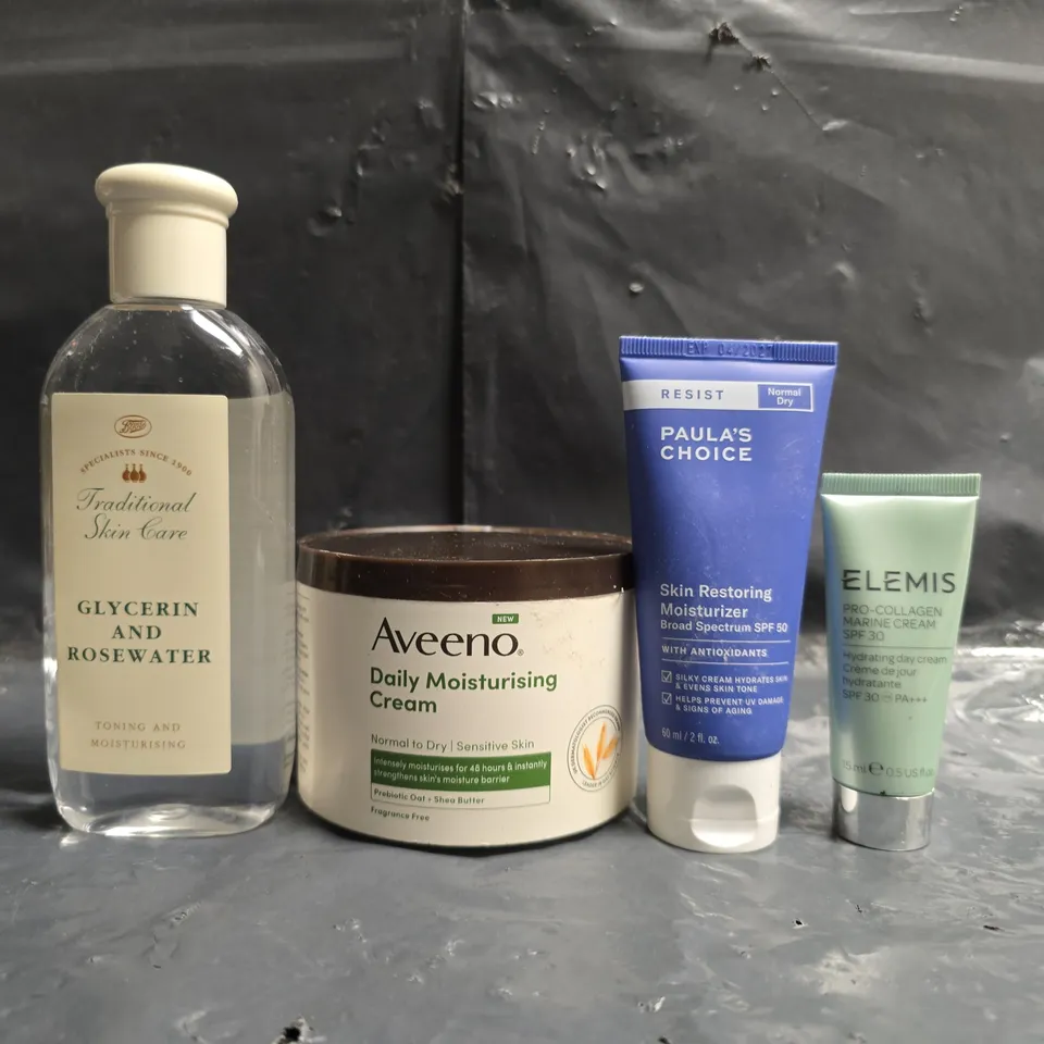 APPROXIMATELY 15 ASSORTED COSMETIC PRODUCTS TO INCLUDE ELEMIS, AVEENO, ETC