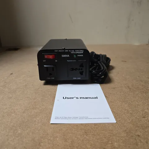 YINLEADER STEP UP AND DOWN VOLTAGE TRANSFORME 500VA BOXED WITH MANUAL