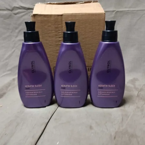 LOT OF 12 CLYNOL KERATIN SLEEK 150ML BLOW DRYING BALMS