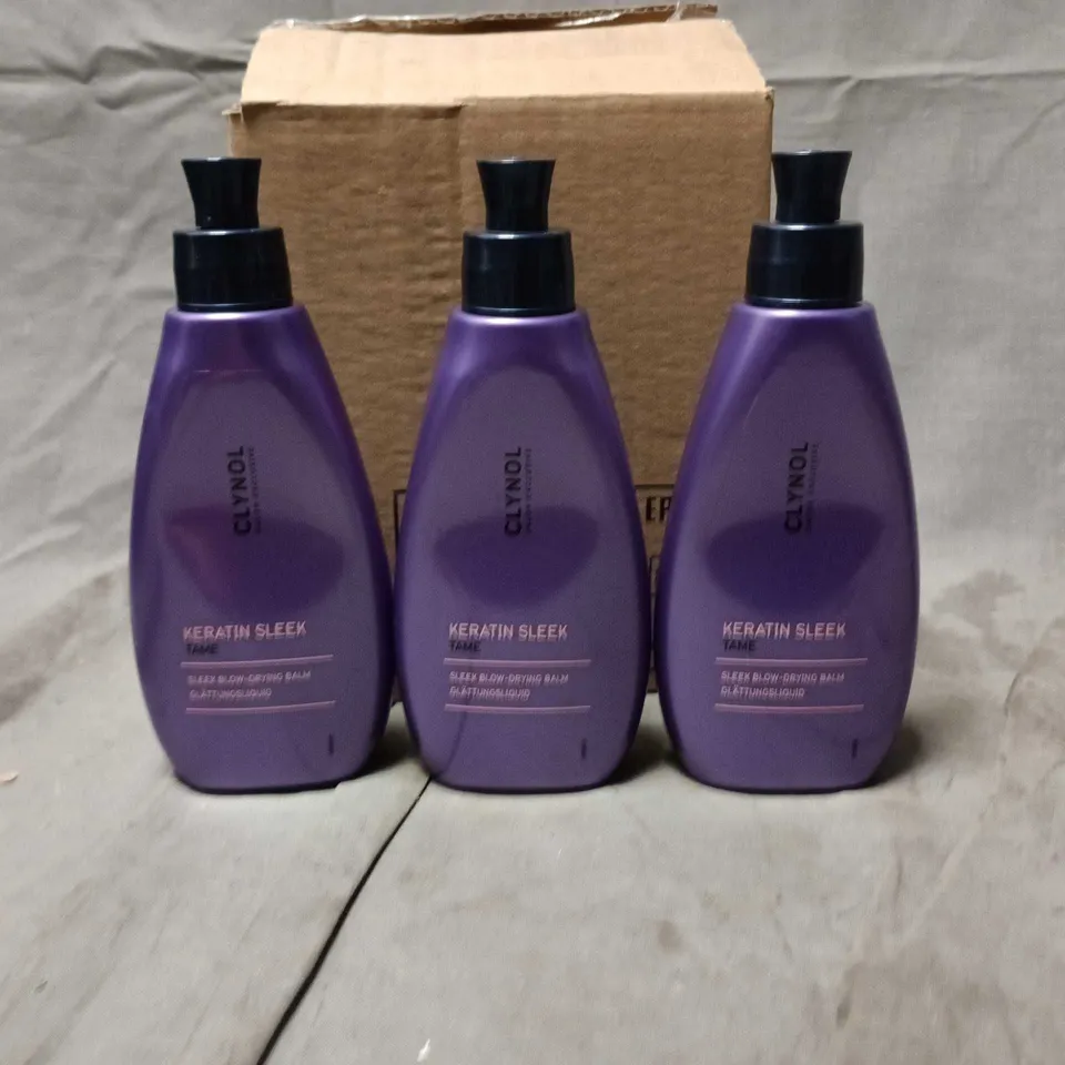 LOT OF 12 CLYNOL KERATIN SLEEK 150ML BLOW DRYING BALMS