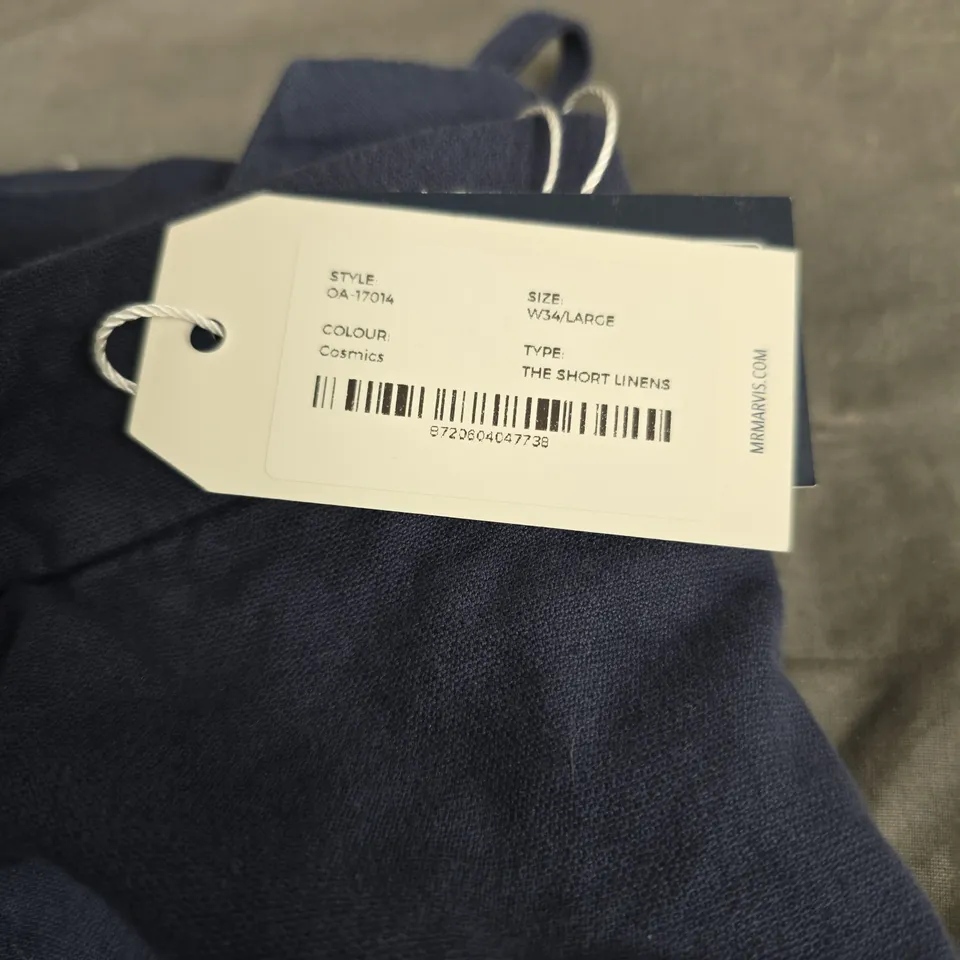 THE SHORT LINENS NAVY LINEN SHORTS – STYLE OA-17014, SIZE W34/LARGE