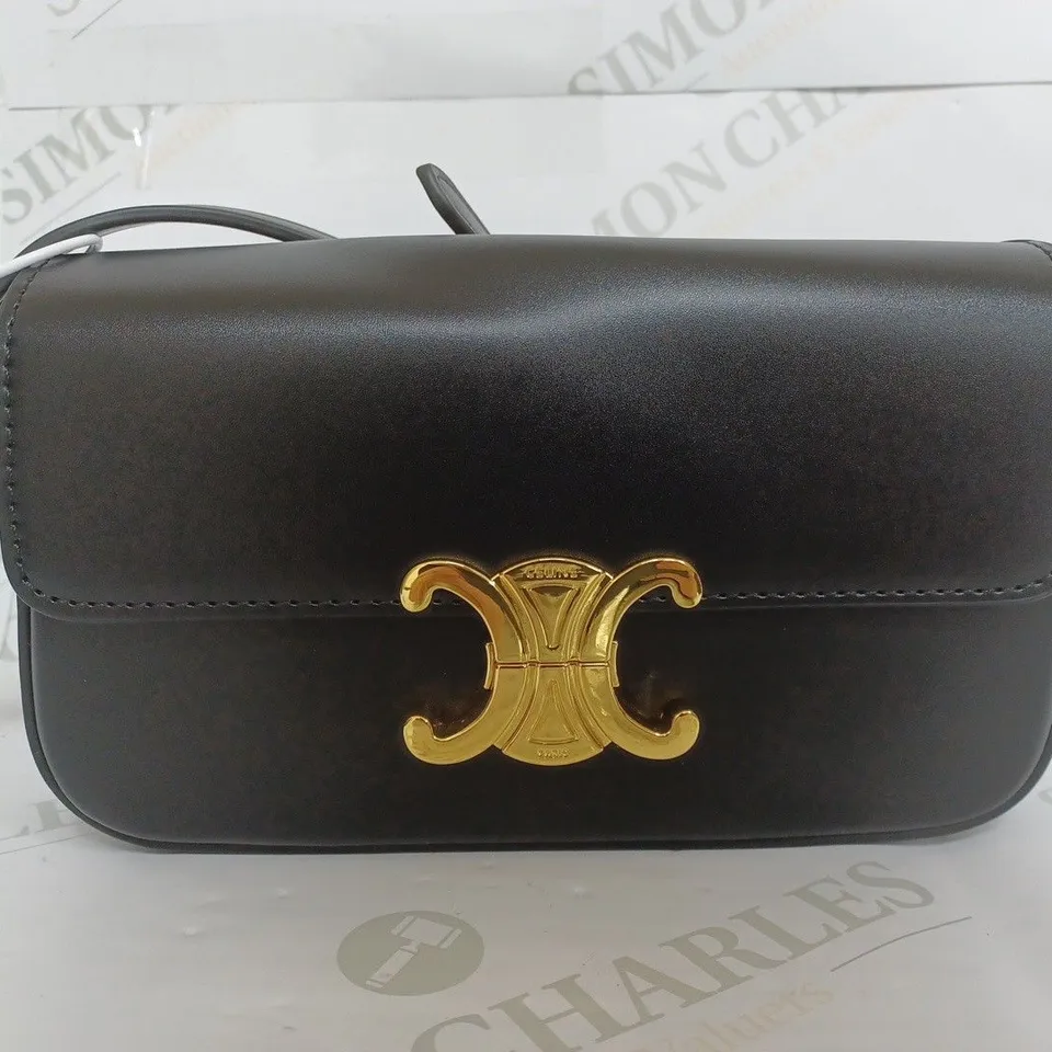 CELINE PARIS SHORT STRAP BLACK CLUTCH BAG