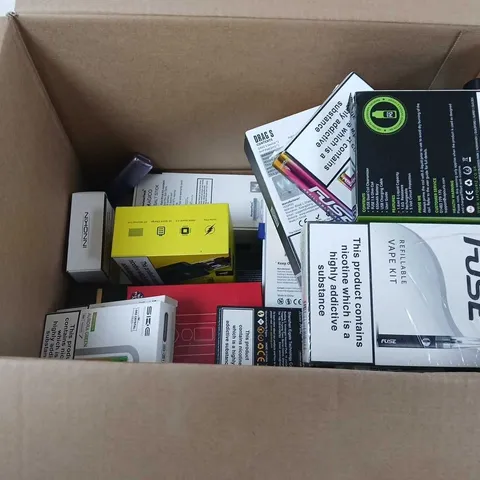 BOX OF APPROXIMATELY 35 ASSORTED E-CIGARETTES AND COMPONENTS TO INCLUDE: SMOK X-PRIV KIT 