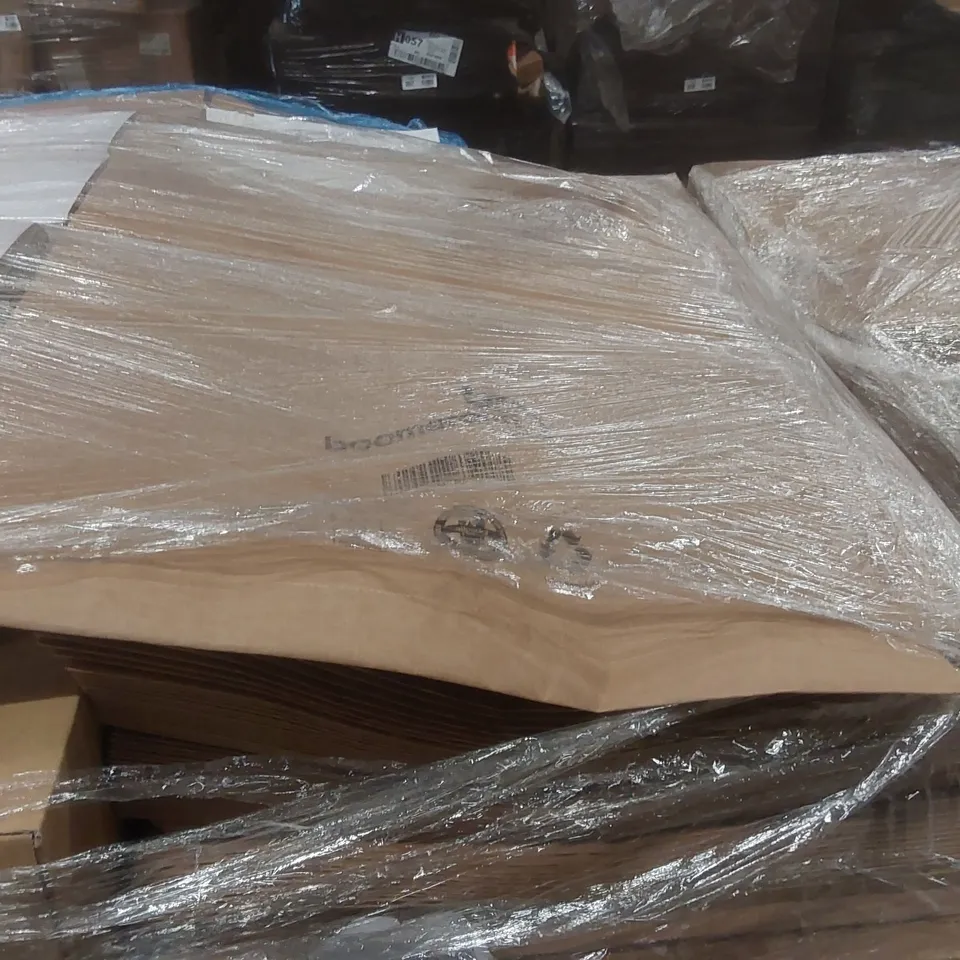 PALLET CONTAINING A LARGE QUANTITY OF PACKAGING ITEMS INCLUDING: SELF ADHESIVE PAPER TAPE, PAPER ENVELOPES, PLASTIC STRAPPING EDGE PROTECTOR ECT
