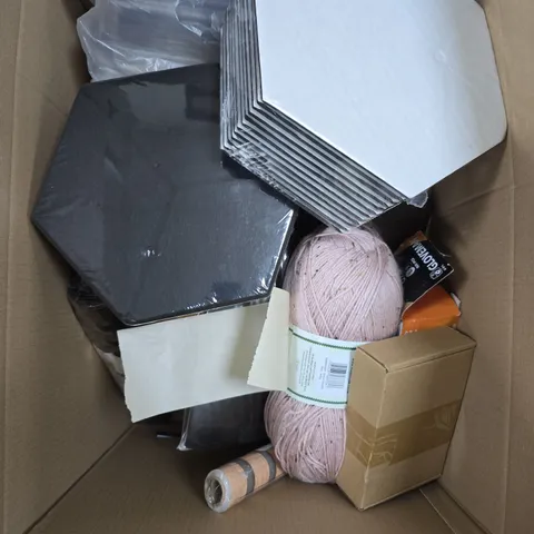 APPROXIMATELY 10 ASSORTED HOUSEHOLD PRODUCTS TO INCLUDE YARN, PROTECTIVE GLOVES, WALLPAPER ETC