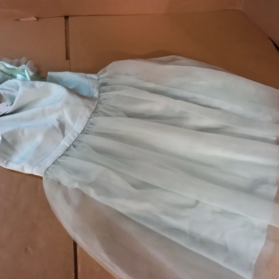 CHI CHI LONDON GIRLS MESH TULLE SKIRT DRESS IN MINT - 8 YRS