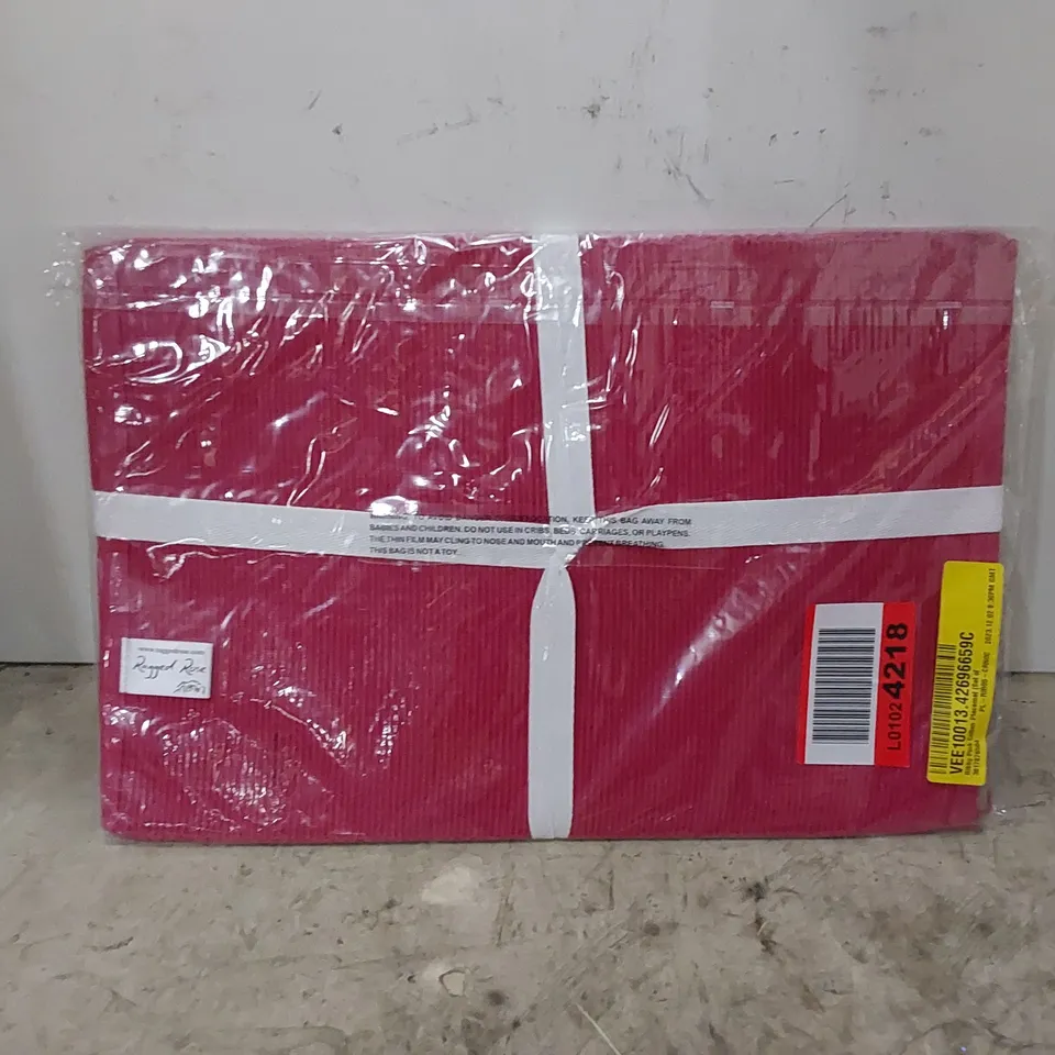 BAGGED RIBBY PINK COTTON PLACEMAT, PINK - SET OF 4 