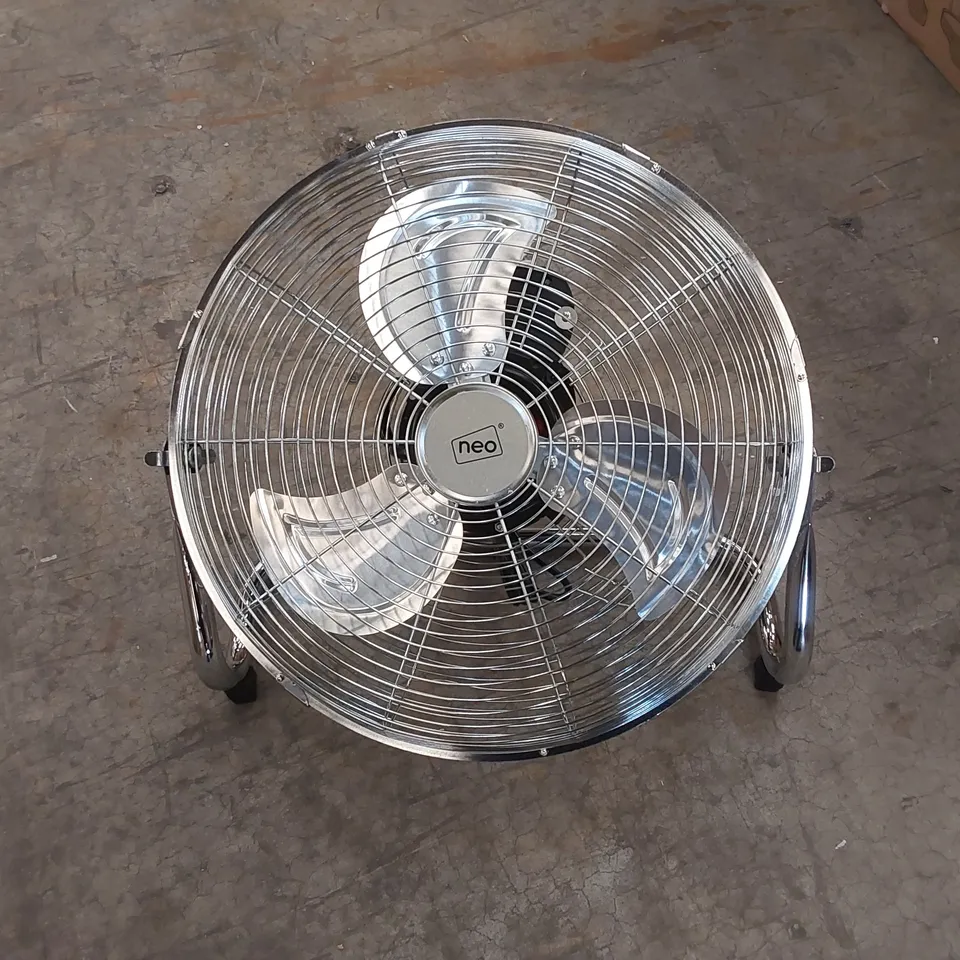 NEO HIGH VELOCITY CHROME METAL FLOOR FREESTANDING FAN - SIZE: 20" (