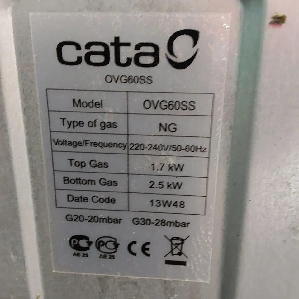 CATA OVG60SS 60CM SINGLE CAVITY GAS OVEN 
