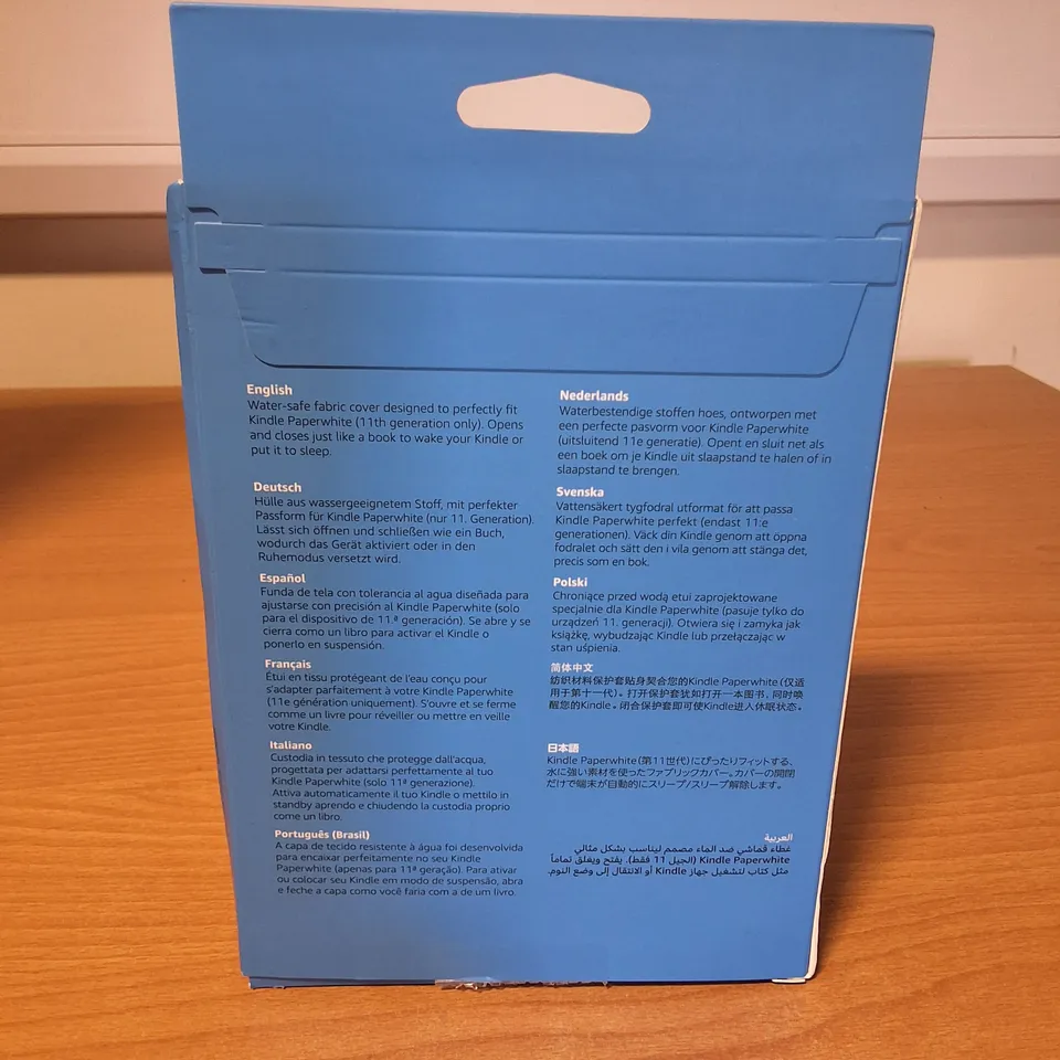 BOXED KINDLE PAPERWHITE 11TH GEN WATER SAFE FABRIC COVER IN GREY