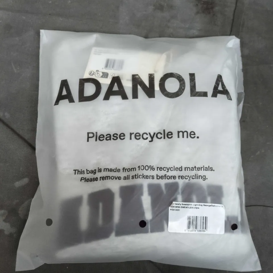 BAGGED ADANOLA MINI VARSITY SWEATSHIRT - LIGHT GREY (2-4YRS)