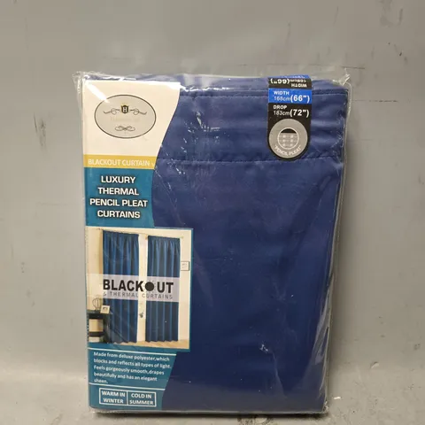 UNBRANDED BLACKOUT CURTAINS IN NAVY - WIDTH 168CM X 183CM